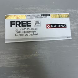 Purina dog food- Free 30lb  Bag