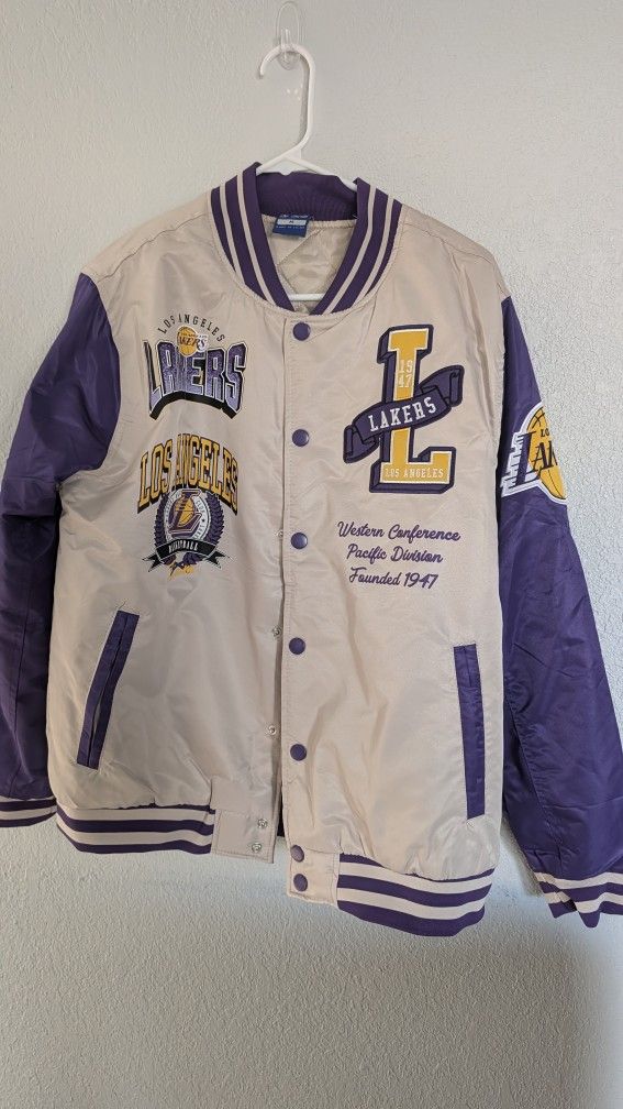 New Los Angeles Lakers Jacket Bomber Varsity NBA Jacket Size Medium 