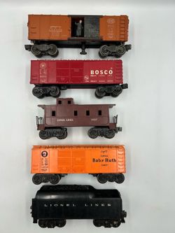 Vintage Lionel O Gauge Mixed Freight Train Car Lot 5 Cars