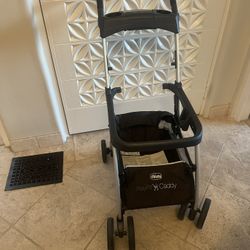 Chicco KeyFit Caddy Frame Stroller, Accepts All Chicco Infant Car Seats, Adjustable Handle, Parent Tray | Black/Black