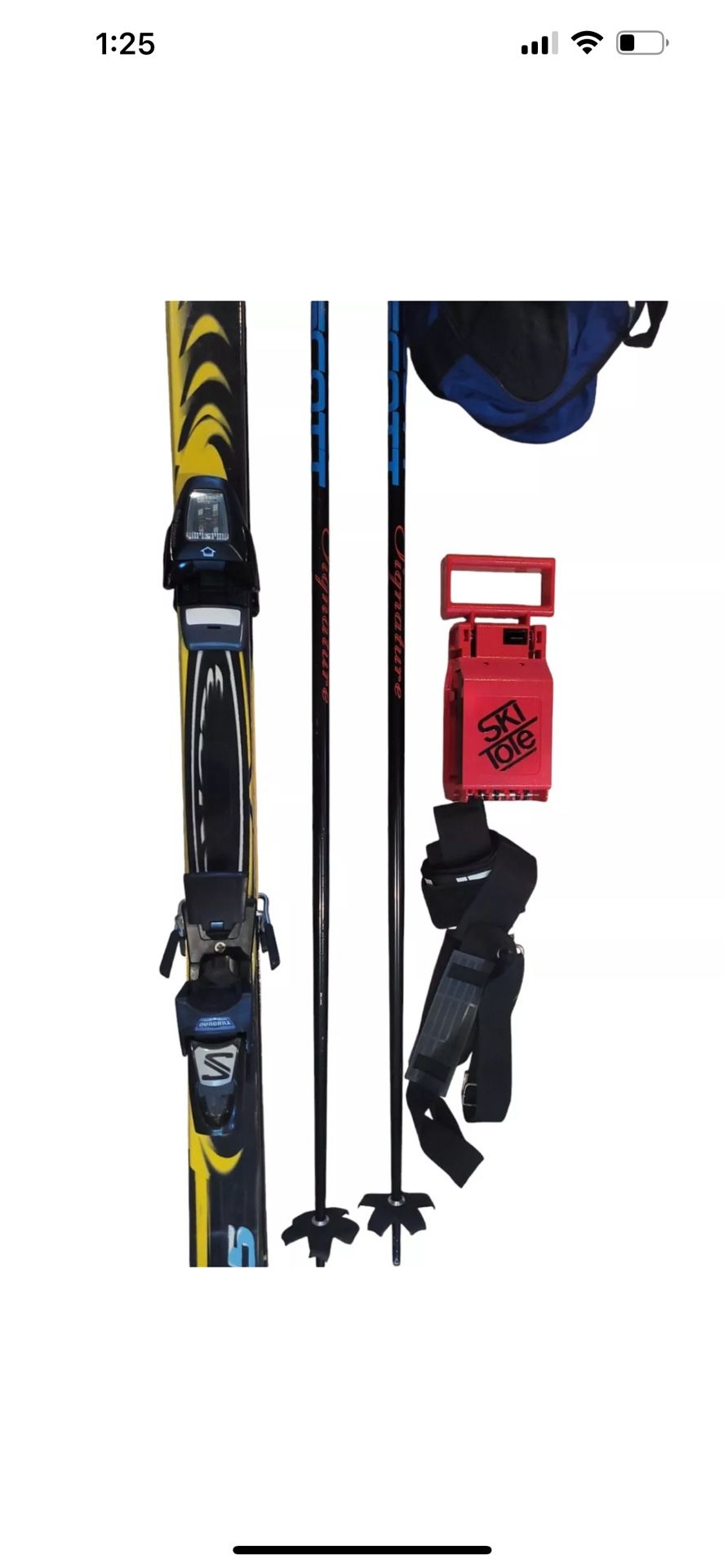 Head Skis 190 TND Mx5 Salomon Bindings Carring Tote And Straps
