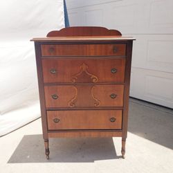 Antique Wood Dresser On Wheels