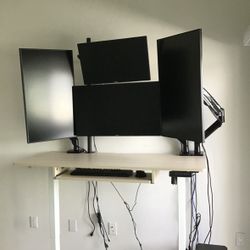 4 Monitors + Arms And Stands 