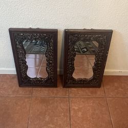 Wood frame mirrors