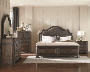 Vintage Dark Brown (Espresso) 4 Piece King Bedroom Set (NO CREDIT CHECK FINANCING)
