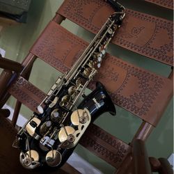 Black Nickel Plated & Gold Alto Saxophone 