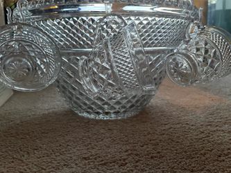 Vintage Anchor Hocking Wexford-style Glass 11Qt Punch Bowl, 8x7oz Glass Cups