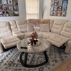 Reclining Motorized Couch Leather With Usb Port