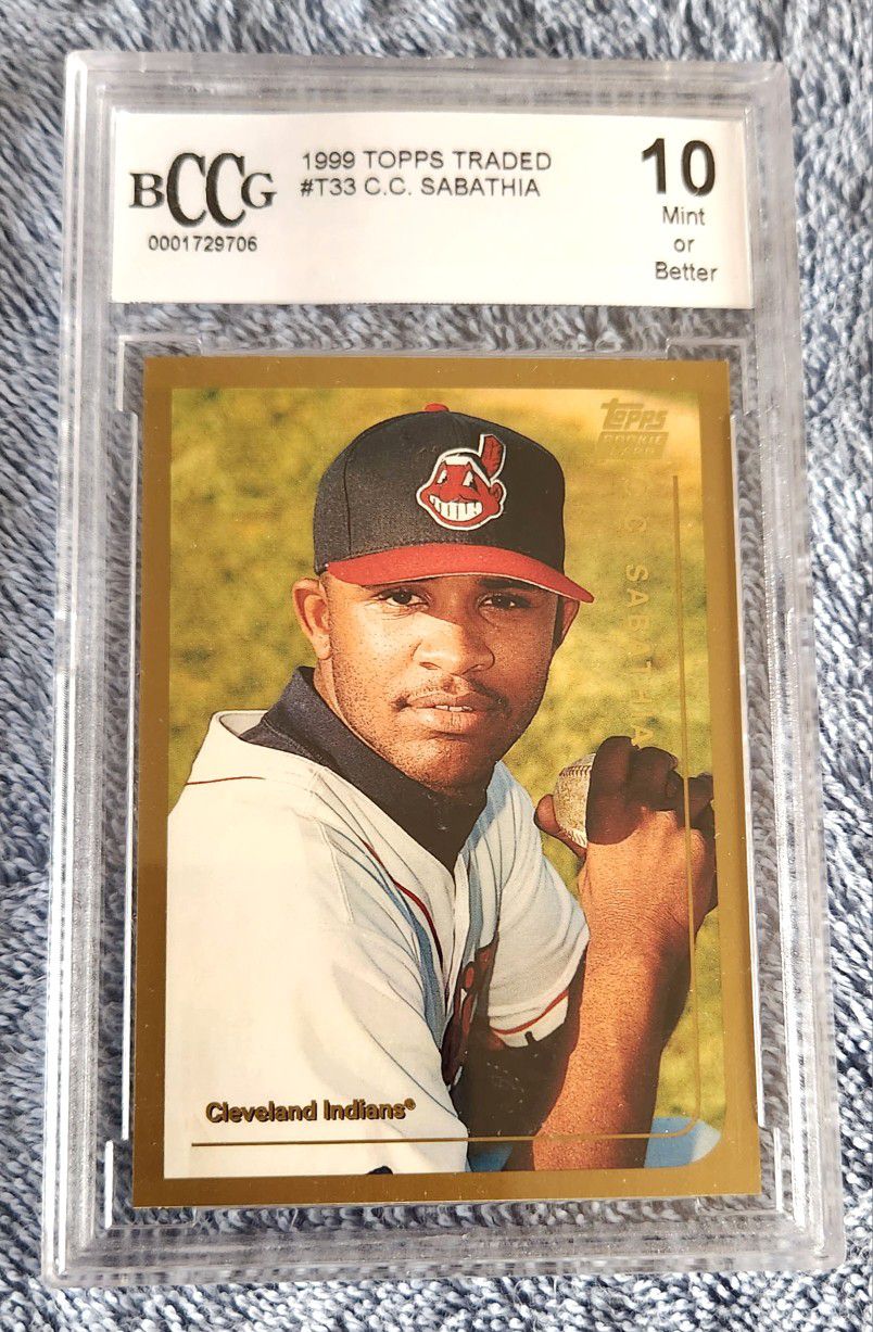 Autographed Cleveland Indians CC Sabathia 1999 Topps Traded