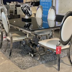 Modern large Dining Table With 6 Chairs, $39 Dowm Payment
