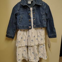 Little lass girls 3T dress w/denim jacket