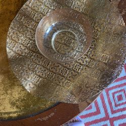 Midcentury Gold Chip And Dip Bowl From Italy
