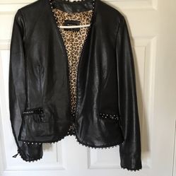 Black Leather Jacket By Raffael Size S