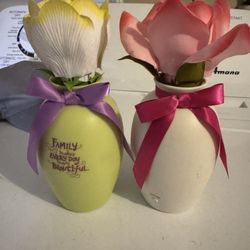 Set of two floral vases