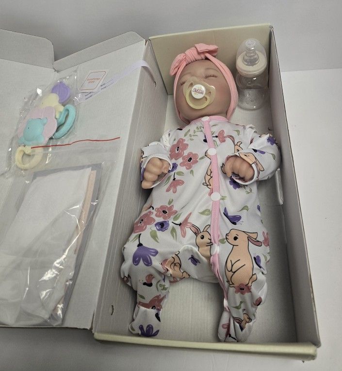 Reborn girl baby doll Rabbit Pajamas. Open Box New