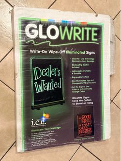 NEW Glowrite LED Illuminated Write-On Wipe-Off Signs Medium 26’ x 19"