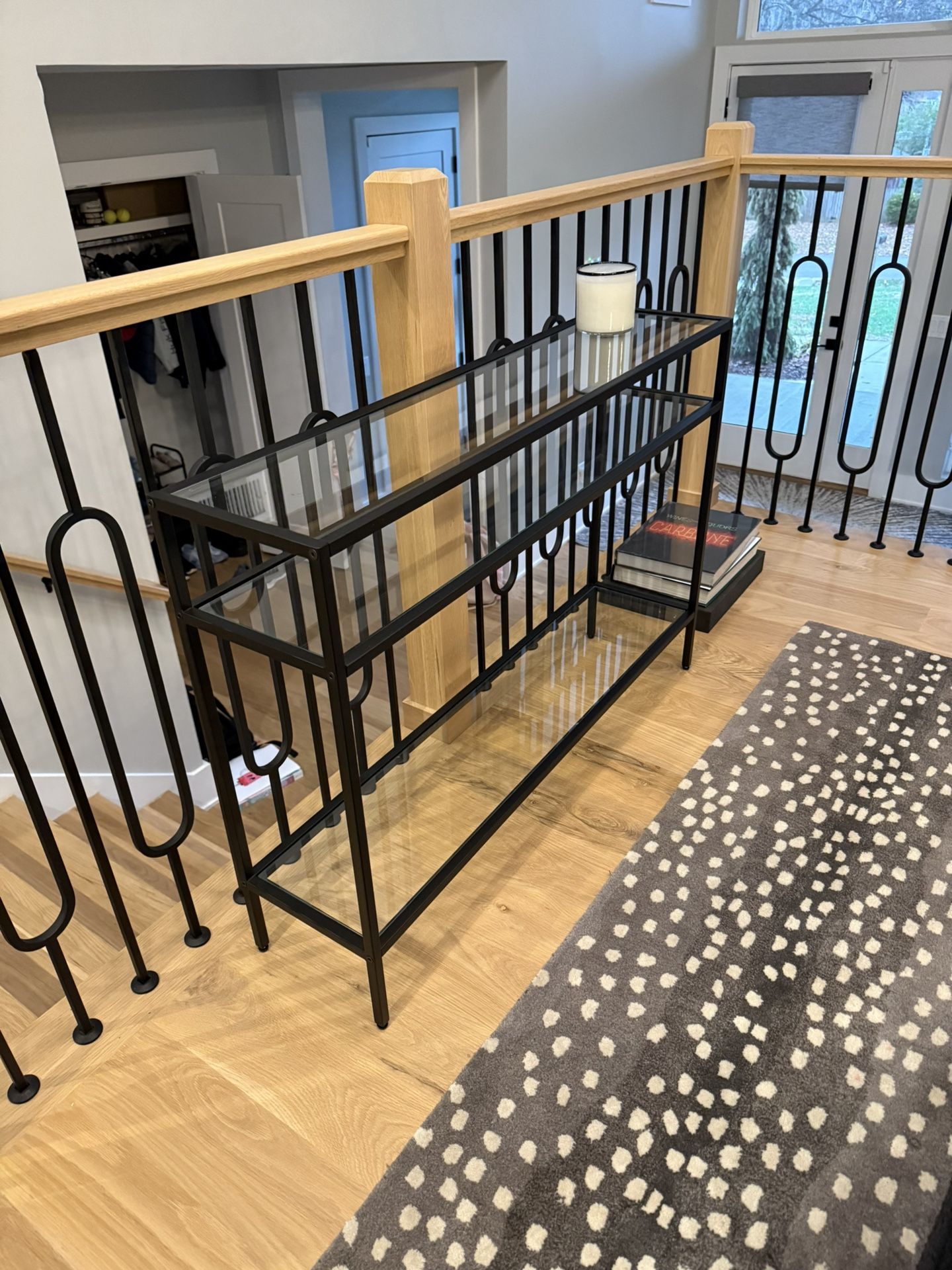 Black Metal & Glass Accent Table