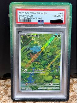 Pokemon 151 Scarlet & Violet Bulbasuar PSA 10 Illustration Rare 166/165