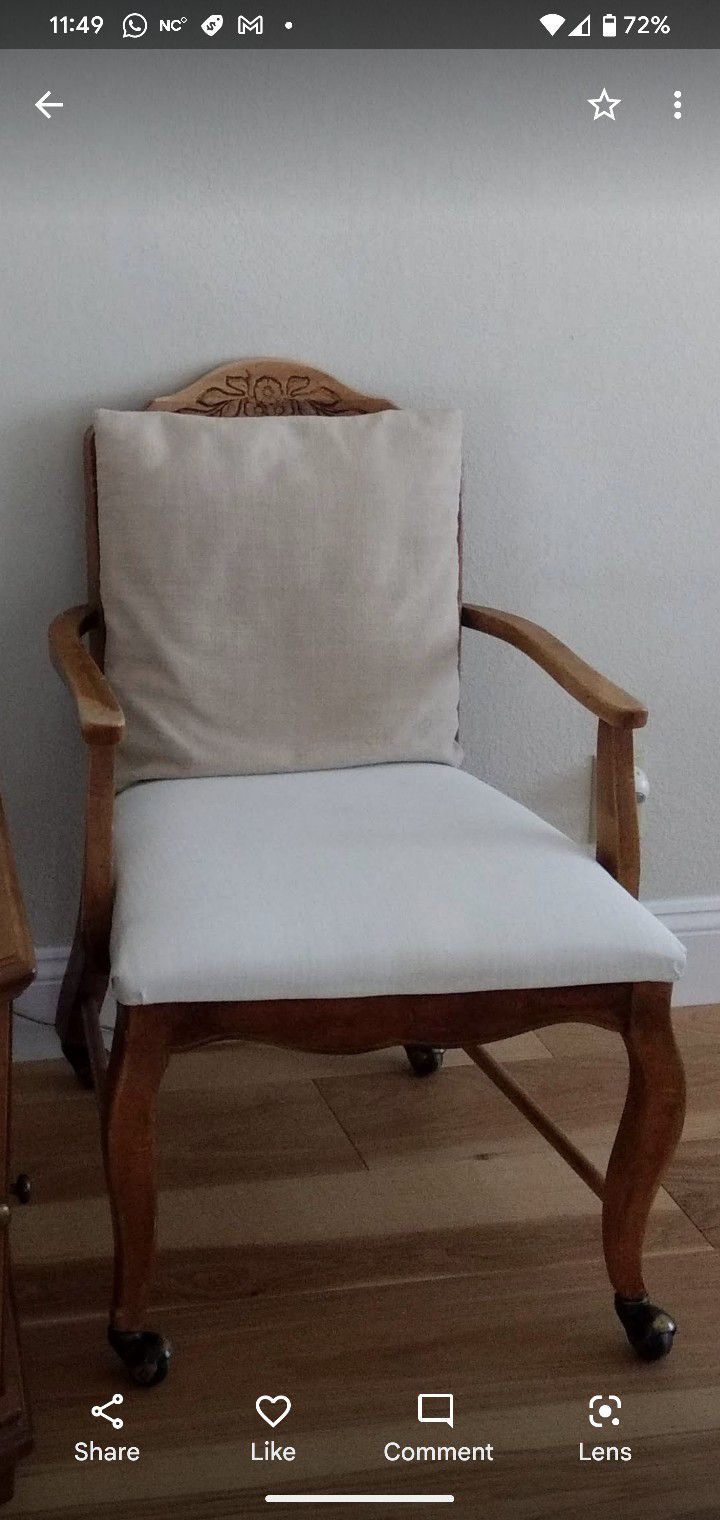 Solid Wood Chairs With Cane Back (3)