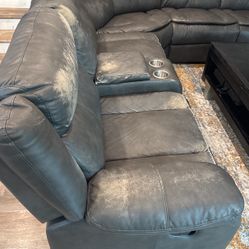 Genuine Leather Sectional Couch 