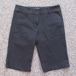 Women's LOFT Outlet Bermuda Roll Short Dark Gray Mid-Rise Stretch Size 4