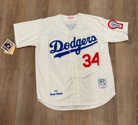 Beige cream Valenzuela Dodgers jersey vintage style brand new