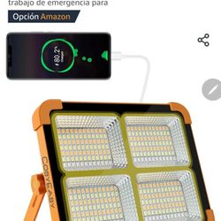 Luz solar de trabajo LED portátil de 100 W, 16500 mAh, 10000 lúmenes, con brillo continuo, batería para lugar de trabajo, luz de piso LED recargable p