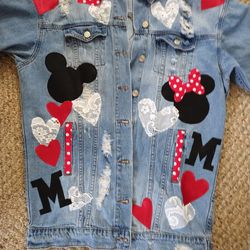Mickey And Minnie Embellished Jacket