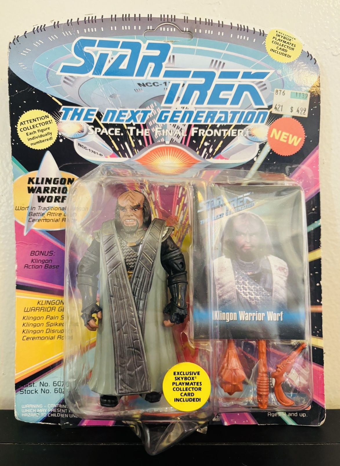1993 Original Playmates Star Trek The Next Generation Lieutenant Worf Action Figure (Negotiable)