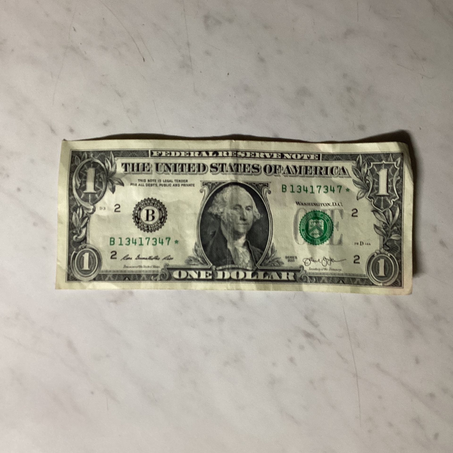 One Dollar * Note