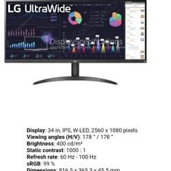 LG ULTRA WILD 34" 34WQ500