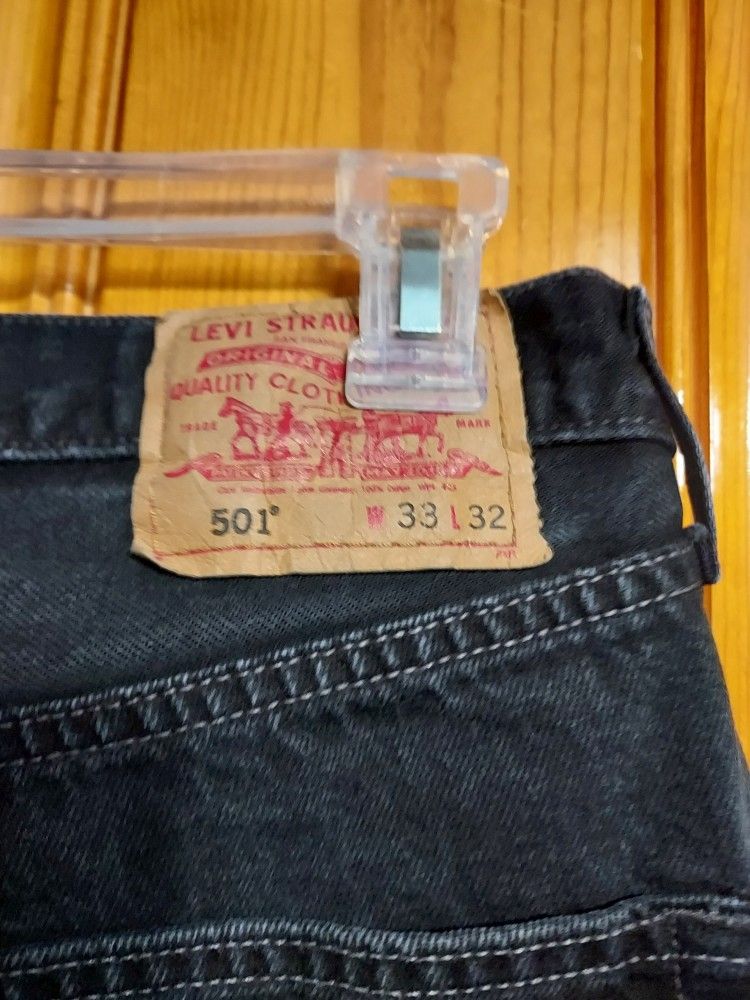 LEVI's 501 Buttonfly Black Jeans