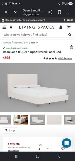 Brand new Queen Upholstered bed cream