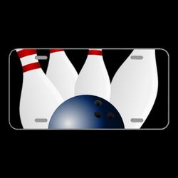 License Plate Novelty Car Front Bowling Skittles Ninepins Tenpins