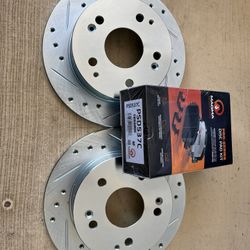 Acura RSX Type S Rear Drill Slot Rotors Brake Pads 