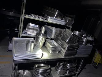 Commercial Kitchen Stainless Steel Pans Lot