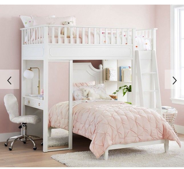 Pottery Barn Kids Full/Twin Bunk Bed – White – Excellent Condition – Includes Mattresses!