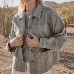 New marine layer cotton shirt jacket freya utility size XL