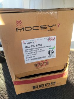 PCT International MOCSY 7 Series 6 RG6 Satellite Coax Cable, 500ft, NEW – A660-BVV-RBX5