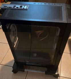 Gaming PC Case w/ LED Fans & Hinged Tempered Glass Panel