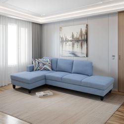 Grayish Blue Calico Sofa Set