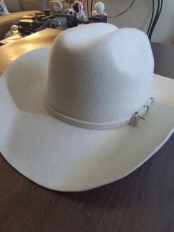 Vintage Resistol 6X Pure Fur Felt Cowboy Hat White Western Hat Size 7