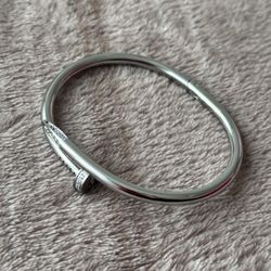 Silver nail bracelet