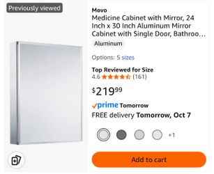 Movo Medicine Cabinet 24x30