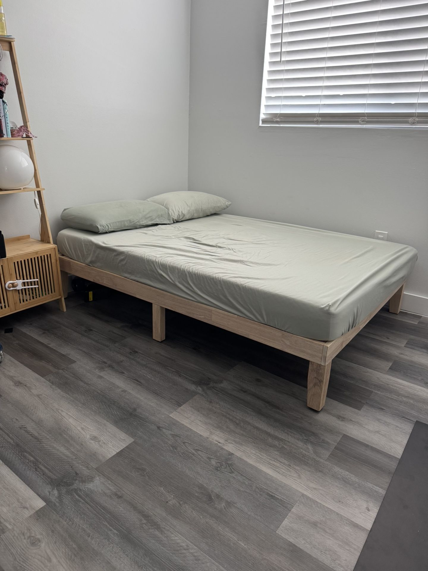 Full Size Wood Bed Frame (Free Mattress)