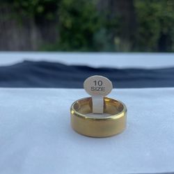 Gold Stainless Steel 8mm Ring for Men - Size 10 (BRAND NEW)