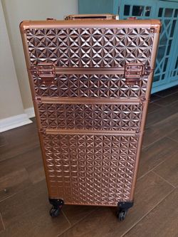 Professional Makeup Rolling Travel Suitcase FULL of Makeup and Accessories