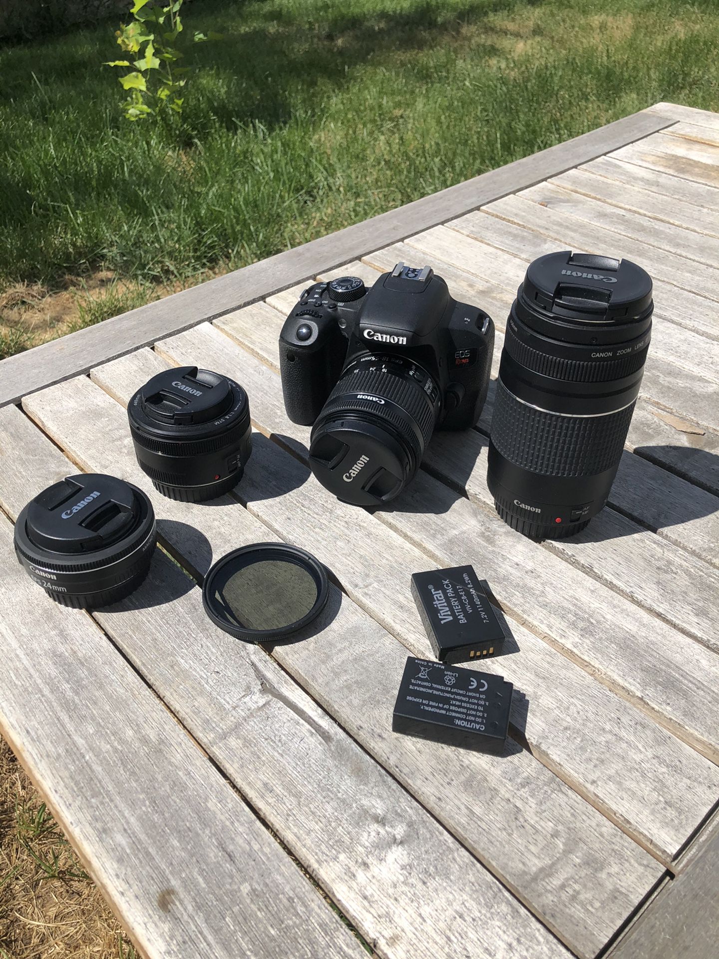PRICE NEGOTIABLE! Canon Rebel t6i (barely used) + 4 lenses + 3 batteries