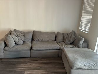 Gray Modular Cloud Couch with Chaise