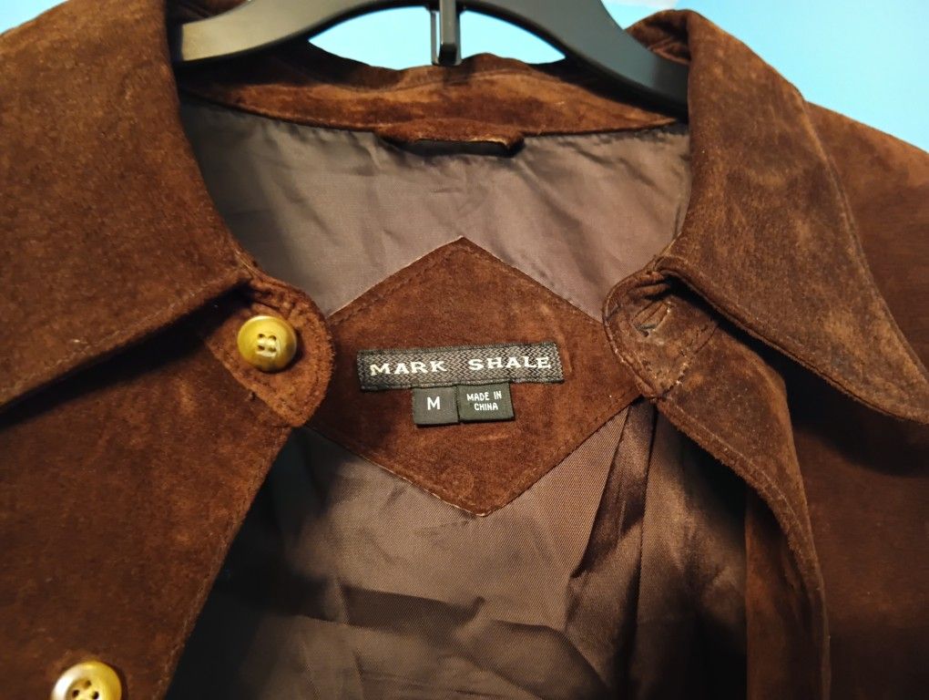 MARK SHALE MEN'S BROWN LEATHER JACKET SIZE MEDIUM
